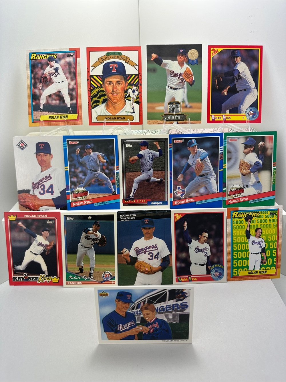 Nolan Ryan Texas Rangers vintage 15 card lot